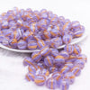 front view of a pile of 12mm Purple Cats Eye Acrylic Bubblegum Beads - 20 Count