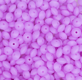 12mm Purple Glow in The Dark Lentil Silicone Bead