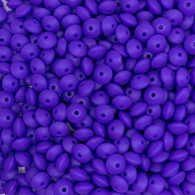 12mm Purple Lentil Silicone Bead