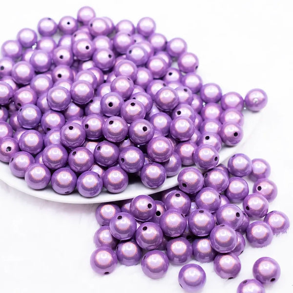 front view of a pile of 12mm Purple Miracle Bubblegum Bead
