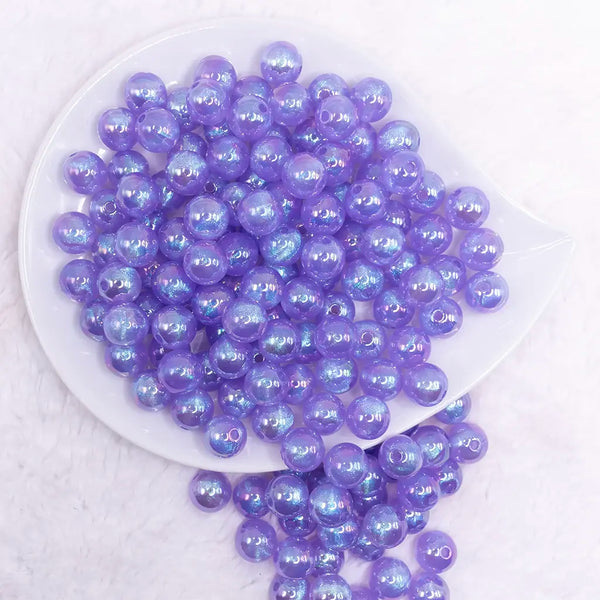 top view of a pile of 12mm Purple Opal Bubblegum Beads - 20 Count