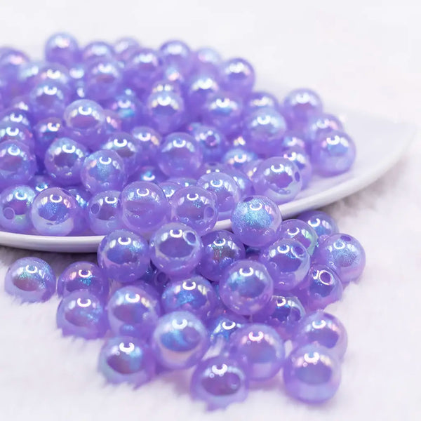 front view of a pile of 12mm Purple Opal Bubblegum Beads - 20 Count