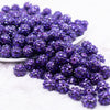 front view of a pile of 12mm Purple Rhinestone Bubblegum Beads - 10 & 20 Count
