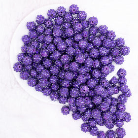 12mm Purple Rhinestone Bubblegum Beads - 10 & 20 Count