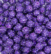 close up view of a pile of 12mm Purple Rhinestone Bubblegum Beads - 10 & 20 Count