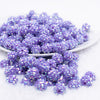 front view of a pile of 12mm Lilac Purple Bliss Rhinestone AB Bubblegum Beads - 10 & 20 Count