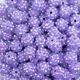 12mm Lilac Purple Bliss Rhinestone AB Bubblegum Beads - 10 & 20 Count
