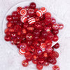 top view of a pile of 12mm Red Acrylic Bubblegum Bead Mix