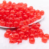 front view of a pile of 12mm Red Crackle Bubblegum Beads