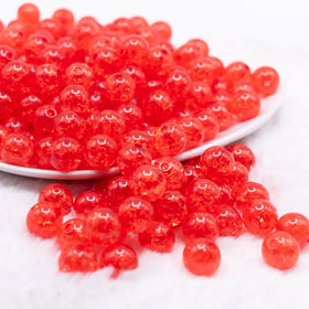 12mm Red Crackle Bubblegum Beads