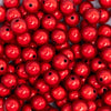close up  view of a pile of front view of a pile of 12mm Red Miracle Bubblegum Bead