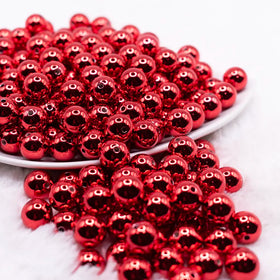 12mm Red Reflective Bubblegum Beads