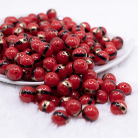 12mm Santa's Belt Candy Chunky Acrylic Bubblegum Beads - 20 Count