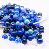 front view of royal blue 12mm Silver STARTER PACK Acrylic Bubblegum Bead Mix - 600 BEADS!