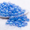 front view of a pile of 12mm Royal Blue Opal Bubblegum Beads - 20 Count