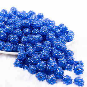 12mm Royal Blue Rhinestone Bubblegum Beads