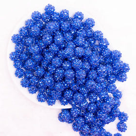 12mm Royal Blue Rhinestone Bubblegum Beads