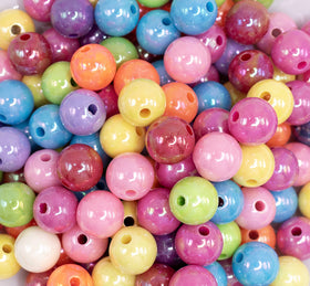 12mm Solid Color AB Mix Acrylic Bubblegum Beads Bulk - Choose Count