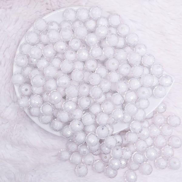 top view of a pile of 12mm White Transparent Bead in a Bead Bubblegum Beads