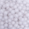 close up view of a pile of 12mm White Frosted Shaped Bubblegum Beads