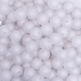 12mm White Frosted Shaped Bubblegum Beads