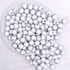 top view of a pile of 12mm White Miracle Bubblegum Bead