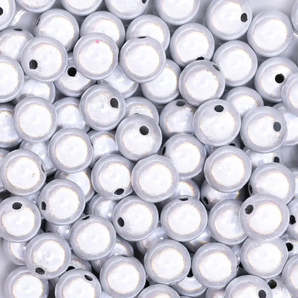 close up view of a pile of 12mm White Miracle Bubblegum Bead