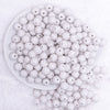 top view of a pile of 12mm White with Clear Rhinestone Bubblegum Beads - 10 & 20 Count