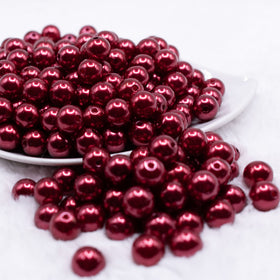 12mm Wine Red Pearl Acrylic Bubblegum Beads