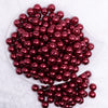 top view of a pile of 12mm Wine Red Pearl Acrylic Bubblegum Beads