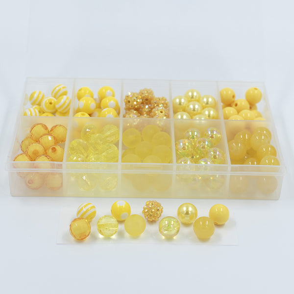 close up view of a pile of DIY 12mm Yellow Series Acrylic Starter Kit - 160 pieces