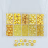 top view of a pile of DIY 12mm Yellow Series Acrylic Starter Kit - 160 pieces