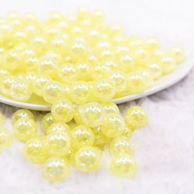 12mm Yellow Crackle AB Bubblegum Beads - 500 COUNT BULK