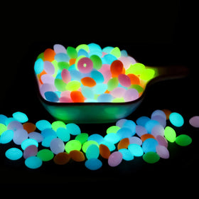 12mm Blue Glow in The Dark Lentil Silicone Bead