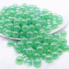 front view of a pile of 12mm Green Jelly AB Acrylic Bubblegum Beads - 20 Count