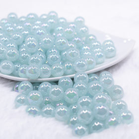 12mm Ice Blue Jelly AB Acrylic Bubblegum Beads - 20 Count