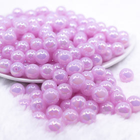 12mm Pastel Purple Jelly AB Acrylic Bubblegum Beads - 20 Count