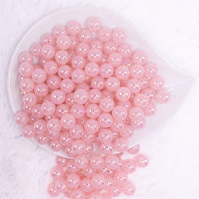 12mm Pink Jelly AB Acrylic Bubblegum Beads - 20 Count