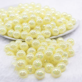 12mm Yellow Jelly AB Acrylic Bubblegum Beads - 20 Count