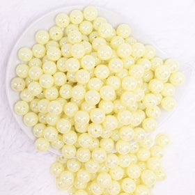 12mm Yellow Jelly AB Acrylic Bubblegum Beads - 20 Count