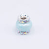 top view of a pile of 15mm Light Blue Spacer Bead with Rhinestone Rondelle - 5 Count per order