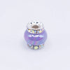 top view of a pile of 15mm Light Purple Spacer Bead with Rhinestone Rondelle - 5 Count per order