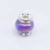 top view of a pile of 15mm Purple Spacer Bead with Rhinestone Rondelle - 5 Count per order (Copy)