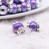 macro view of a pile of 15mm Purple Spacer Bead with Rhinestone Rondelle - 5 Count per order (Copy)
