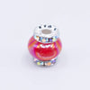 top view of a a pile of 15mm Red Spacer Bead with Rhinestone Rondelle - 5 Count per order