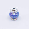 top view of a pile of 15mm Royal Blue Spacer Bead with Rhinestone Rondelle - 5 Count per order