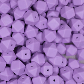 14mm Light Purple Hexagon Silicone Bead