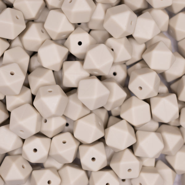 top view of a pile of 14mm Navajo White Hexagon Silicone Bead