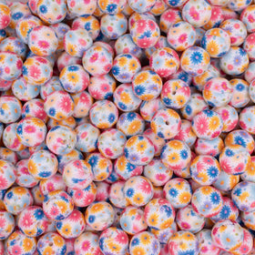 15mm Colorful Daisy Silicone Bead