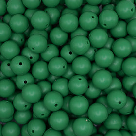 15mm Christmas Green Round Silicone Bead